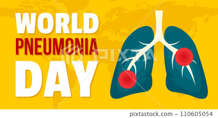 World pneumonia day banner horizontal. Flat illustration of vector world pneumonia day banner horizontal for web design World pneumonia day banner horizontal. Flat illustration of vector world pneumonia day banner horizontal for web design 110605054