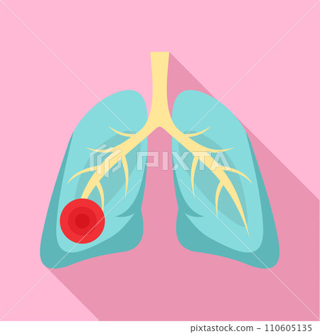 Pneumonia lungs icon. Flat illustration of pneumonia lungs vector icon for web design 110605135