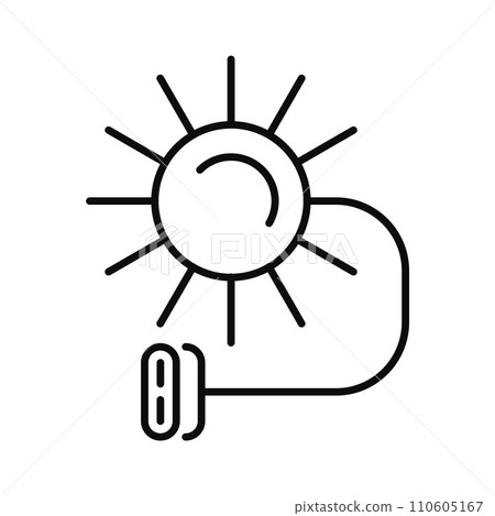 Solar electric icon. Outline illustration of solar electric vector icon for web design isolated on white background Solar electric icon. Outline illustration of solar electric vector icon for web design isolated on white background 110605167