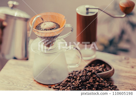 Coffee Coffee Hand Drip HARIO V60 Extraction Tea Wood Grain Antique 110605198