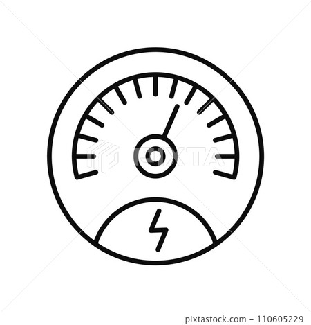 Save energy dashboard icon. Outline illustration of save energy dashboard vector icon for web design isolated on white background 110605229