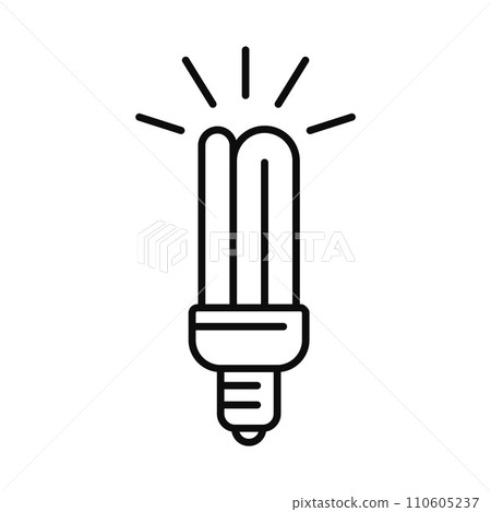 Save energy bulb icon. Outline illustration of save energy bulb vector icon for web design isolated on white background 110605237