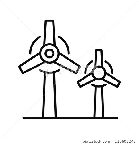 Wind power plant icon. Outline illustration of wind power plant vector icon for web design isolated on white background Wind power plant icon. Outline illustration of wind power plant vector icon for web design isolated on white background 110605243
