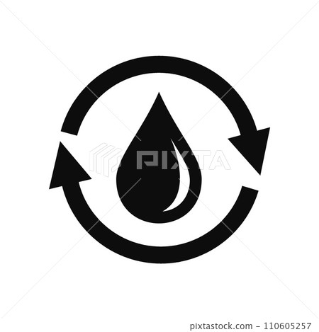 Water saving icon. Simple illustration of water saving vector icon for web design isolated on white background 110605257