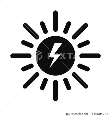 Solar energy icon. Simple illustration of solar energy vector icon for web design isolated on white background 110605284