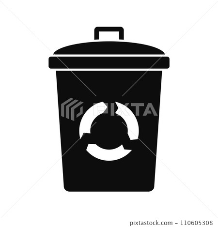 Recycling eco bin icon. Simple illustration of recycling eco bin vector icon for web design isolated on white background Recycling eco bin icon. Simple illustration of recycling eco bin vector icon for web design isolated on white background 110605308