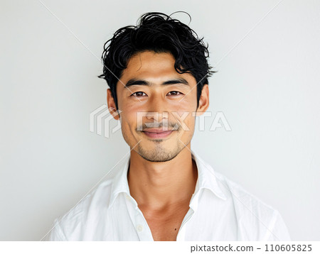 A young Japanese man with a natural smile A young Japanese man with a natural smile 110605825