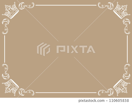 Antique decorative frame using a crown. vector material 110605838