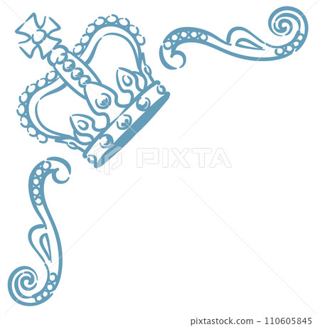 使用皇冠的古董裝飾。你可以做一個框架。向量素材 使用皇冠的古董裝飾。你可以做一個框架。向量素材 110605845