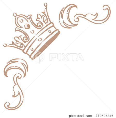 Antique decoration using a crown. You can make a frame. vector material 110605856