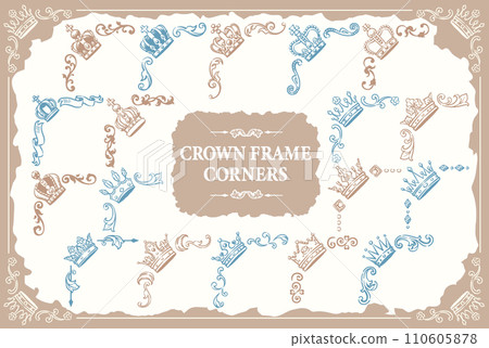Antique decorative design using a crown. You can make a frame. vector material 110605878