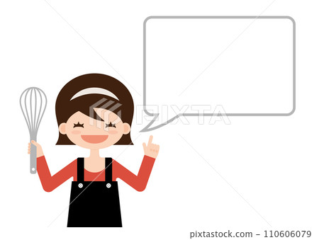 戴著頭帶用講話泡泡煮飯的女孩 戴著頭帶用講話泡泡煮飯的女孩 110606079