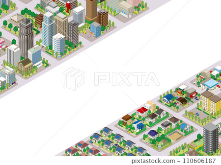 Three-dimensional view of the townscape. Cityscape. Three-dimensional view of the townscape. Cityscape. 110606187