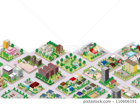 Three-dimensional view of the townscape. Cityscape. Three-dimensional view of the townscape. Cityscape. 110606191
