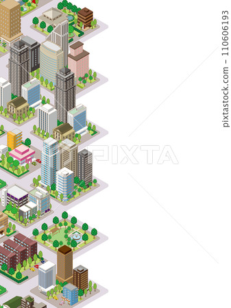 Three-dimensional view of the townscape. Cityscape. 110606193