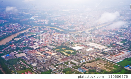 aerial view of Tangerang city 110606376