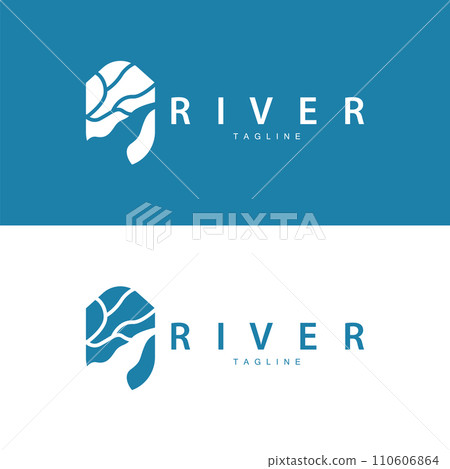 River Logo Vector River Bank Mountain Design Agriculture Symbol Illustration 110606864