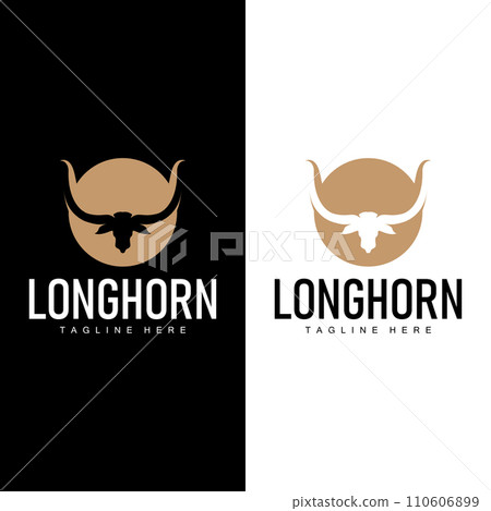 Longhorn Logo Old Vintage Design West Country Texas Bull Horn Longhorn Logo Old Vintage Design West Country Texas Bull Horn 110606899