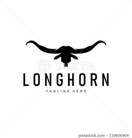 Longhorn Logo Old Vintage Design West Country Texas Bull Horn Longhorn Logo Old Vintage Design West Country Texas Bull Horn 110606904