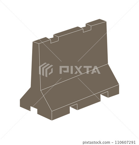Concrete road divider icon 110607291