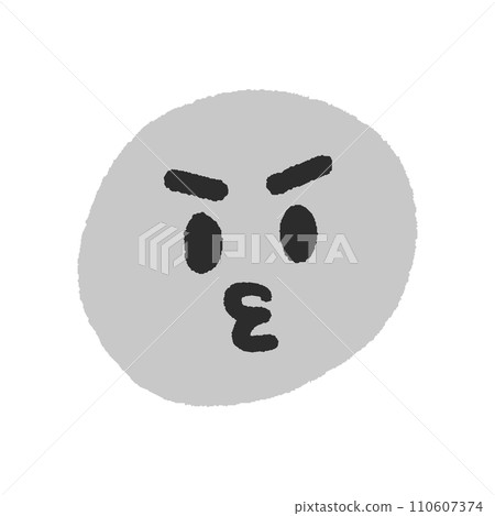Angry/dissatisfied expression emoji - simple and cute hand-drawn face design material Angry/dissatisfied expression emoji - simple and cute hand-drawn face design material 110607374
