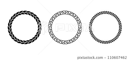 Set of rope frames. Round cord border collection. Circle rope wreath loop pack. Chain, braid, plait borders bundle. Circular design elements for decoration, banner, poster. Vector decorative frames Set of rope frames. Round cord border collection. Circle rope wreath loop pack. Chain, braid, plait borders bundle. Circular design elements for decoration, banner, poster. Vector decorative frames 110607462