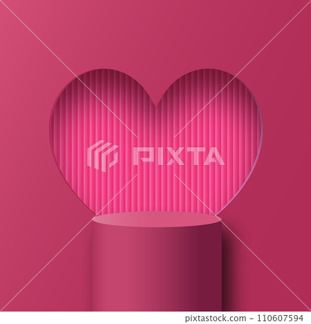 3d valentine podium scene for product display or placement. Vector 3d valentine podium scene for product display or placement. Vector 110607594