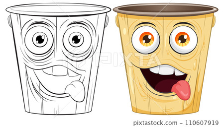 Animated Coffee Cups with Expressive Faces 110607919