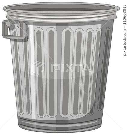Classic Metal Trash Bin Illustration 110608015