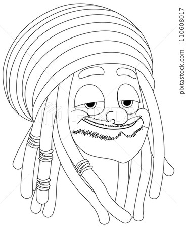 Cheerful Rastafarian Character Illustration 110608017