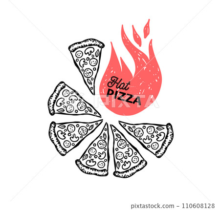 pizza, logo, vector 110608128
