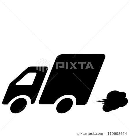 正在運行的卡車標誌 110608254