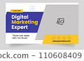 Digital Marketing YouTube Thumbnail design for any videos. Editable video thumbnail and web banner for live workshop business template. Video cover photo for social media 110608409