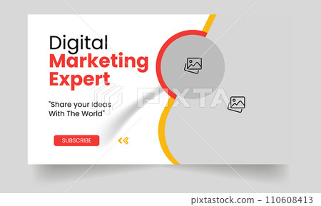 Digital Marketing YouTube Thumbnail design for any videos. Editable video thumbnail and web banner for live workshop business template. Video cover photo for social media Digital Marketing YouTube Thumbnail design for any videos. Editable video thumbnail and web banner for live workshop business template. Video cover photo for social media 110608413