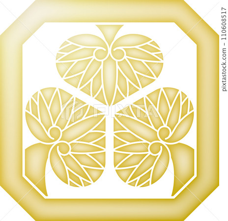 Family crest Saijo three hollyhocks [gold] 110608517