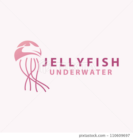 Jellyfish logo sea animal design with product brand inspiration simple minimalist line vector template Jellyfish logo sea animal design with product brand inspiration simple minimalist line vector template 110609697