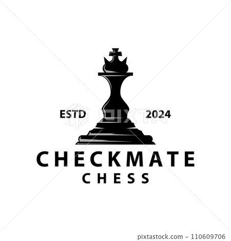 Chess logo design sport game retro vintage chess pieces minimalist black silhouette illustration Chess logo design sport game retro vintage chess pieces minimalist black silhouette illustration 110609706