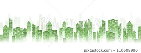 清新的綠建築留下風景背景 110609990