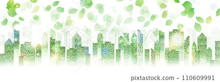 清新的綠建築留下風景背景 110609991