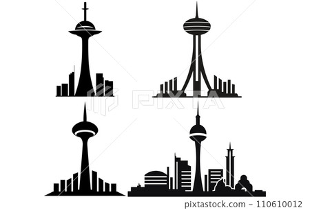 Tehran city skyline silhouette background, vector illustration 110610012