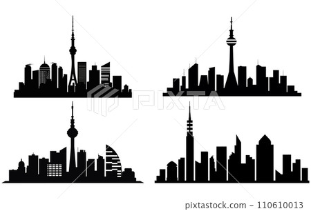 TOKIO Japan Asia City Skyline Vector,Tokyo city silhouette. Vector skyline illustration 110610013