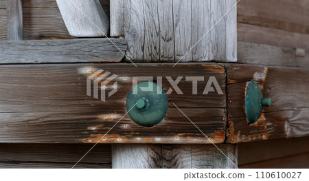 Boarding and hidden nails on the side of the shrine building Boarding and hidden nails on the side of the shrine building 110610027