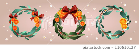 Decorative floral door wreath design 110610127