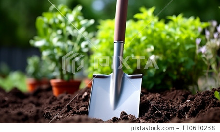 Garden Shovel Close-up Garden Shovel Close-up 110610238