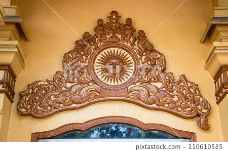 Decoration elements of Gangaramaya Temple, it is one of the most important temples in Colombo 110610585