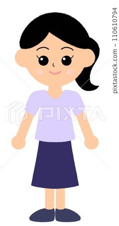 一個女人引導你的可愛插圖 110610794