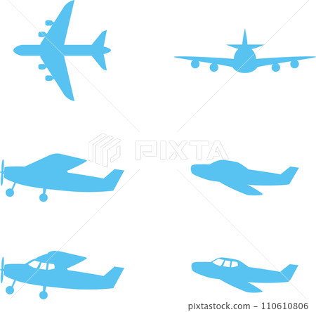 圖示象形圖飛機車輛裝飾裝飾剪影插畫素材集 110610806