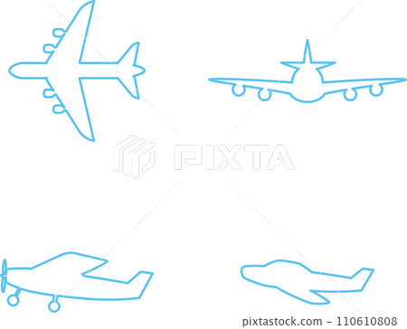 圖示象形圖飛機車輛裝飾裝飾剪影插畫素材集 110610808