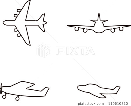 圖示象形圖飛機車輛裝飾裝飾剪影插畫素材集 110610810
