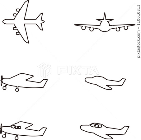 圖示象形圖飛機車輛裝飾裝飾剪影插畫素材集 110610813